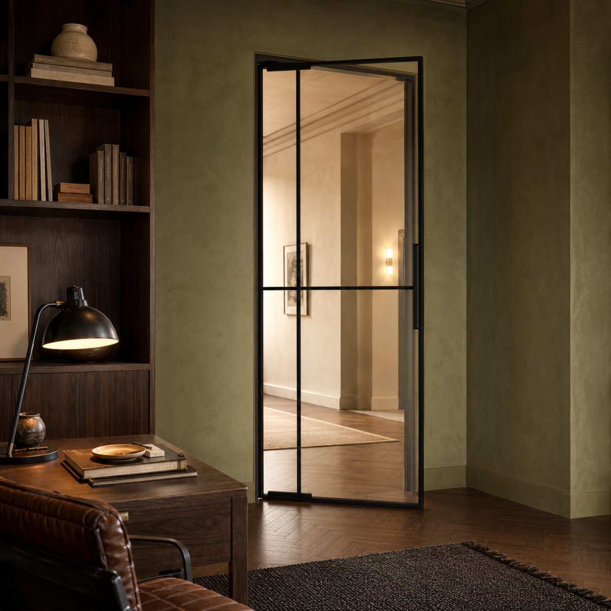Ironware deur in een sfeervol interieur