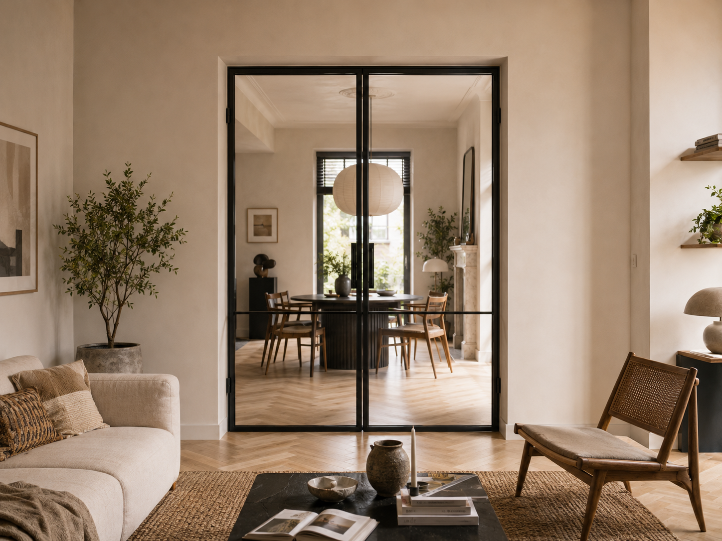 Ironware deur in een sfeervol interieur