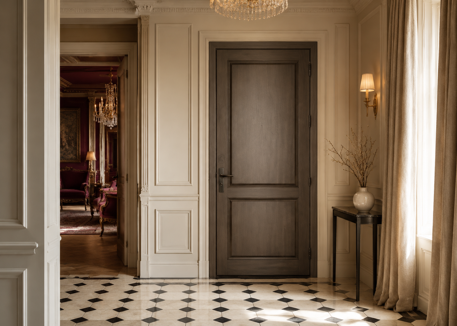 Klassiek interieur met paneeldeur